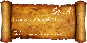 Szarvas Adeodát névjegykártya